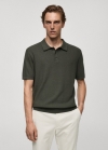 Mango Polo punto fino estructura - Verde bosque