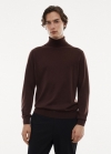 Mango Jersey 100% lana merino cuello alto - Chocolate
