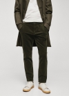 Mango Pantalón pana slim fit crop - Khaki