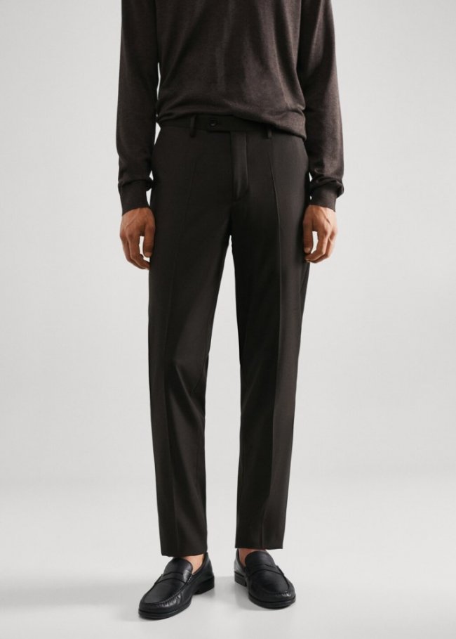 Mango Pantalón traje slim fit - Marrón
