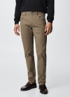 Mango Pantalón tejanero slim fit sarga - Marrón medio