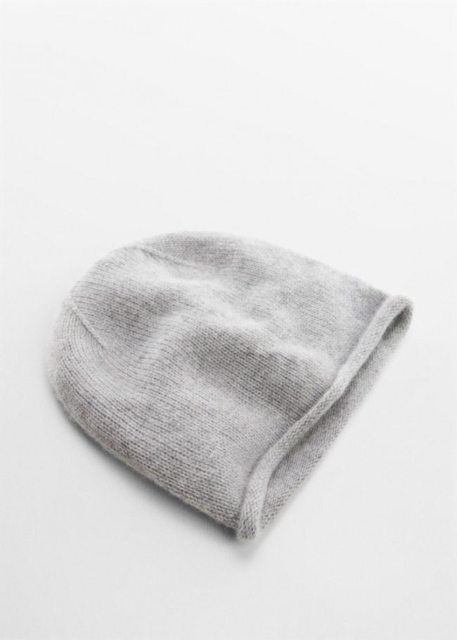 Mango Gorro punto cashmere - Gris medio vigoré