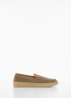 Mango Zapato piel serraje - Marrón claro/pastel