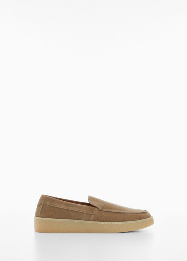 Mango Zapato piel serraje - Marrón claro/pastel