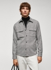 Mango Sobrecamisa regular fit cuadro gales - Negro