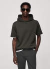 Mango Sudadera manga corta capucha - Verde