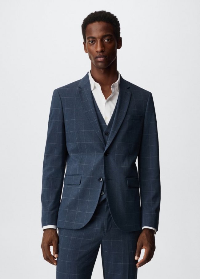 Mango Americana traje super slim fit - Azul indigo