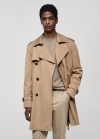 Mango Gabardina cinturón water repellent - Beige