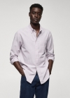 Mango Camisa 100% algodón rayas kodak - Púrpura