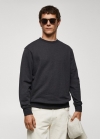 Mango Sudadera ligera algodón - Gris antracita