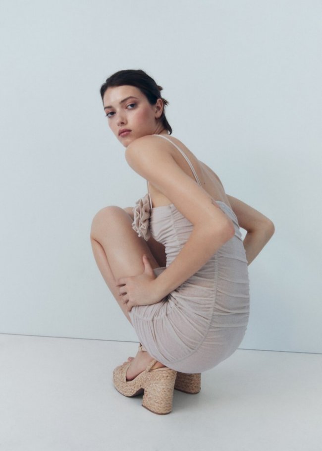 Mango Sandalias trenzadas rafia - Beige
