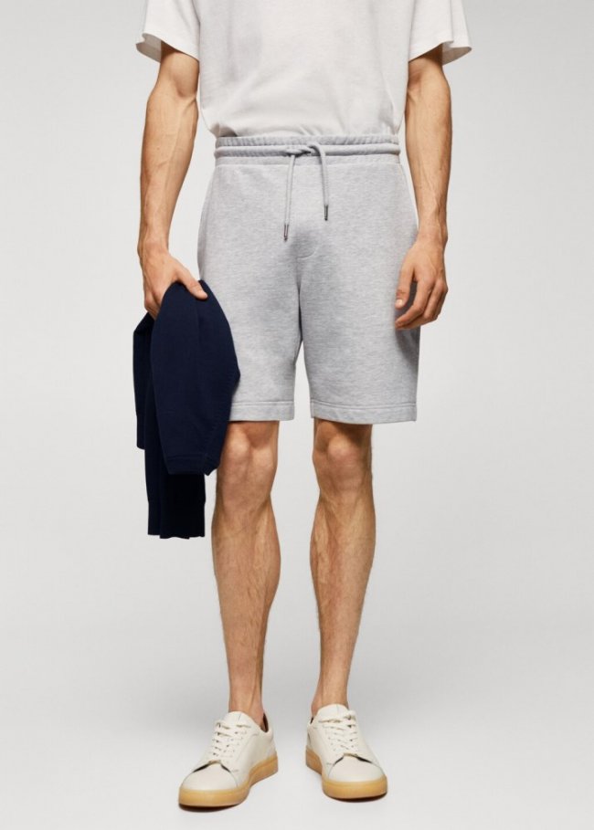 Mango Bermudas jogger algodón - Gris claro vigoré