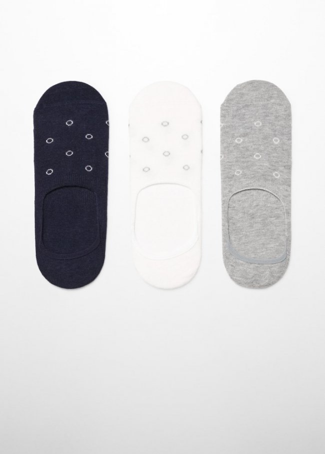 Mango Pack 3 calcetines estampado lunares - Azul marino oscuro
