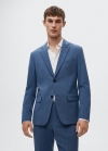 Mango Americana traje lana - Azul celeste