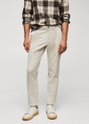 Mango Pantalón pana slim fit crop - Crudo