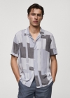 Mango Camisa regular fit fluída estampada - Gris claro/pastel