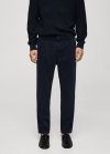 Mango Tejano pinzas tapered fit - Azul marino oscuro