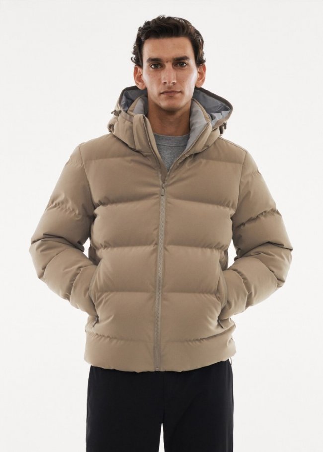 Mango Anorak pluma water repellent - Marrón medio