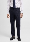 Mango Pantalón traje slim fit lana fría - Azul marino oscuro