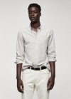 Mango Camisa 100% algodón rayas kodak - Beige
