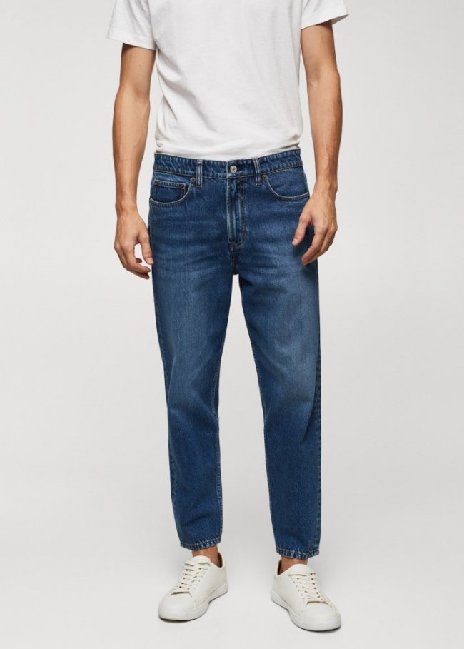 Mango Jeans tappered-fit lavado oscuro - Azul oscuro