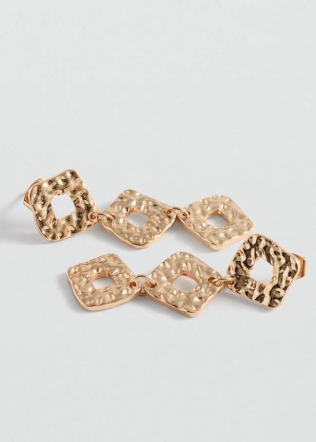 Mango Pendientes rombo - Oro