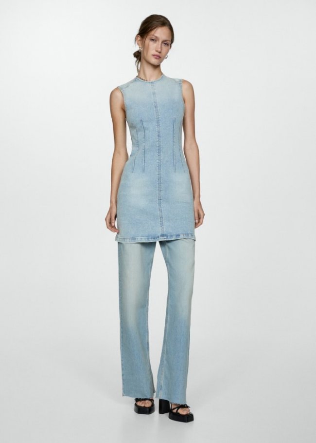 Mango Sandalia piel plataforma - Negro
