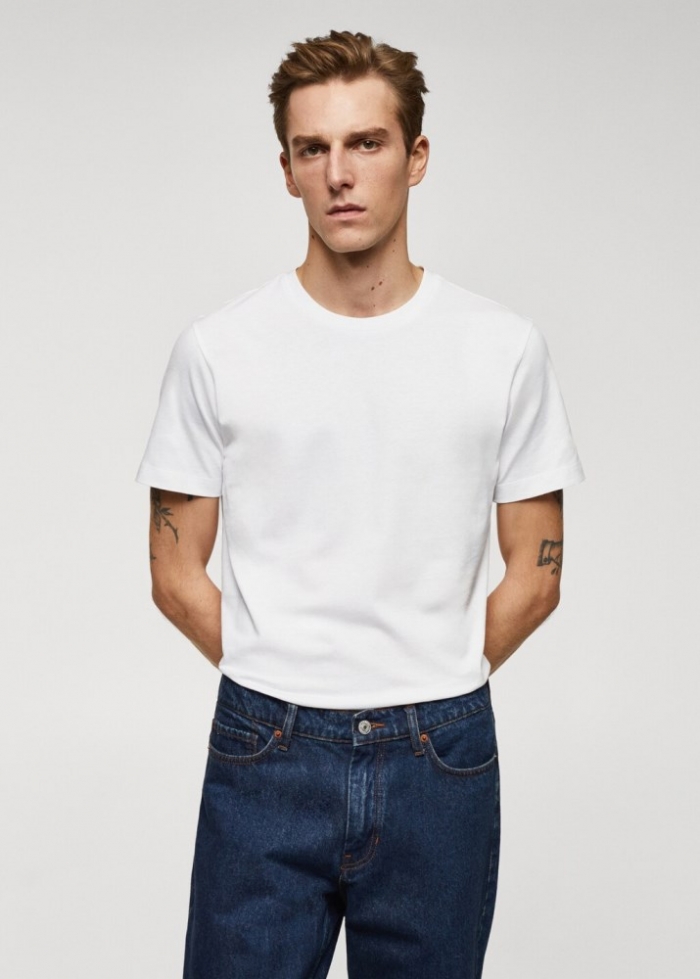 Mango Camiseta básica algodón - Blanco