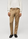 Mango Pantalón slim fit tejido reciclado - Beige