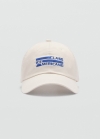 Mango Gorra visera algodón bordado - Blanco roto