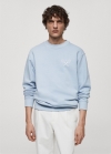 Mango Sudadera algodón estampado - Azul celeste