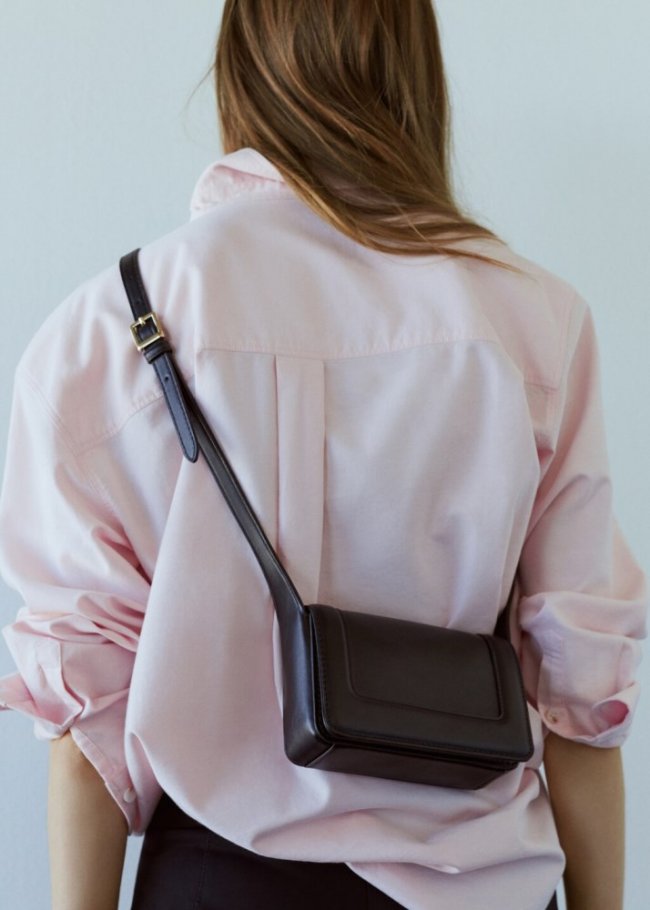 Mango Bolso bandolera solapa - Negro