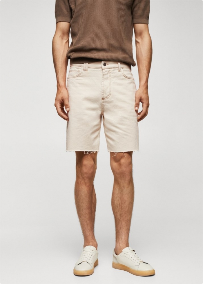 Mango Bermudas vaqueras regular fit - Crudo