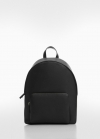 Mango Mochila efecto piel abatanada - Negro
