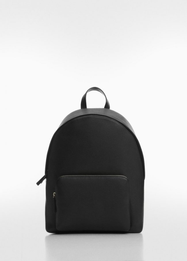 Mango Mochila efecto piel abatanada - Negro