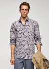 Mango Camisa 100% algodón regular fit estampada - Azul marino