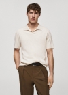 Mango Polo punto fino algodón - Arena