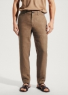 Mango Pantalón 100% lino slim fit - Marrón tabaco