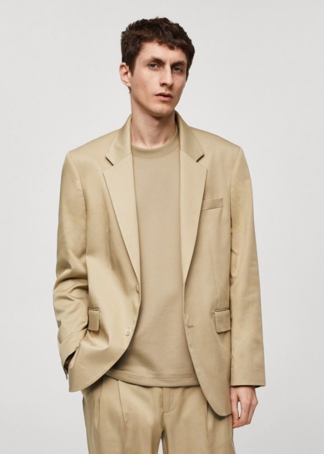 Mango Americana traje regular fit - Beige