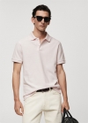 Mango Polo 100% algodón pique - Rosa pastel