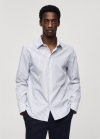 Mango Camisa slim fit rayas Coolmax® - Azul marino oscuro
