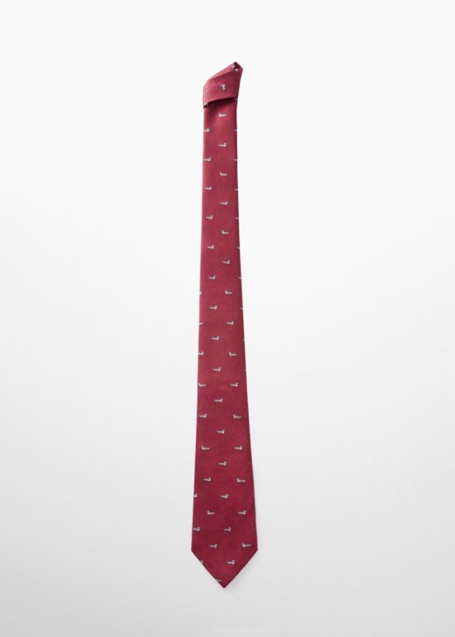 Mango Corbata estampado animales - Burdeos