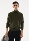 Mango Jersey 100% lana merino cuello alto - Oliva
