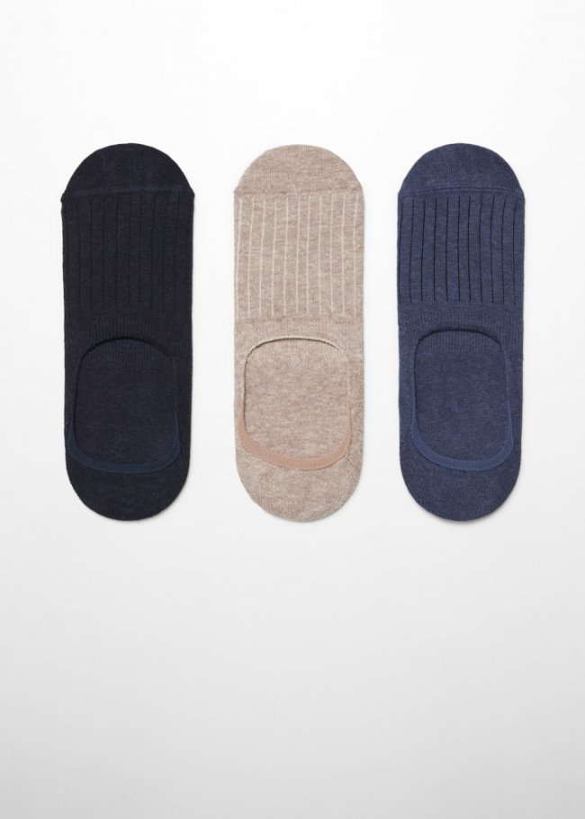 Mango Pack 3 calcetines diseño rayas - Azul celeste