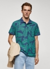 Mango Polo algodón estampado tropical - Verde