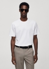 Mango Camiseta algodón transpirable - Blanco