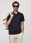 Mango Polo slim fit algodón piqué textura - Azul marino oscuro