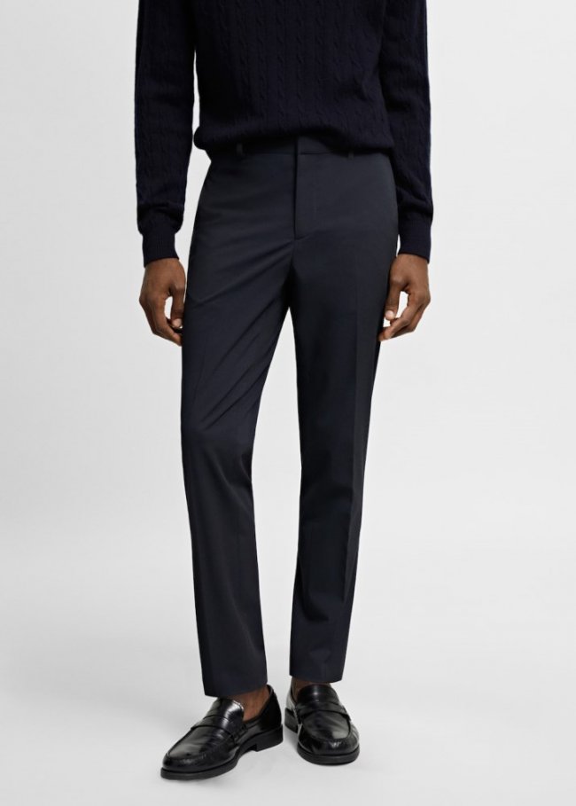 Mango Pantalón traje super slim fit - Azul marino