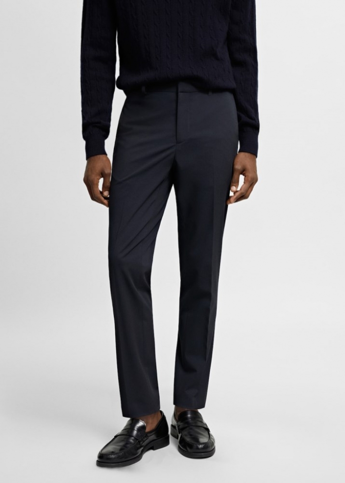 Mango Pantalón traje super slim fit - Azul marino