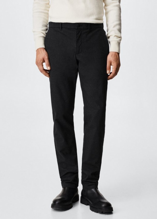 Mango Pantalón slim fit algodón - Gris oscuro vigoré